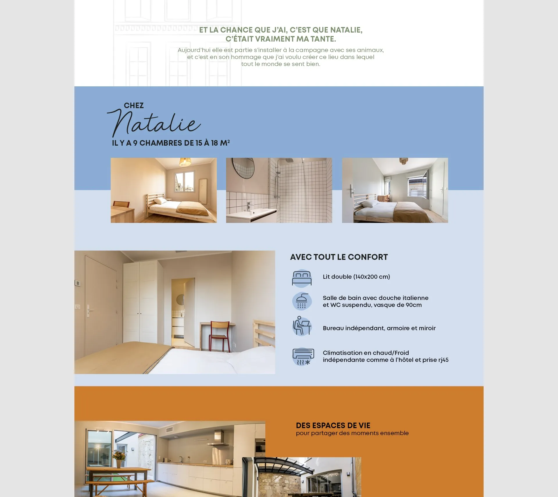 Chez Natalie, il y a 9 chambres de 15 à 18 m² avec tout le confort